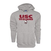 USC Trojans Unisex Heather Gray Hello Kitty Cat Burglar Hamden Pullover Hoodie